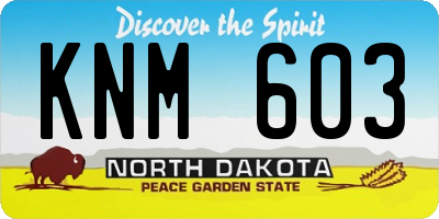 ND license plate KNM603