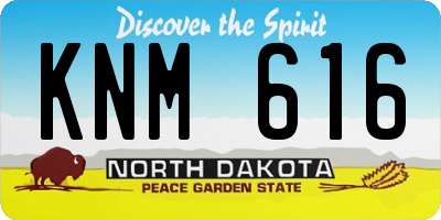 ND license plate KNM616