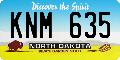 ND license plate KNM635