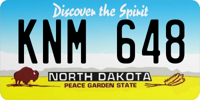 ND license plate KNM648