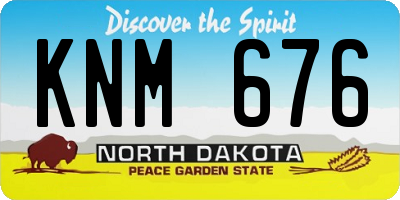 ND license plate KNM676