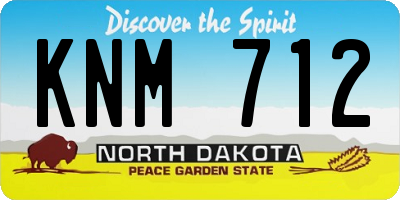 ND license plate KNM712