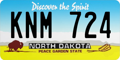 ND license plate KNM724