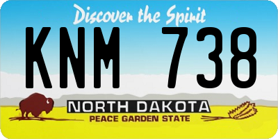 ND license plate KNM738