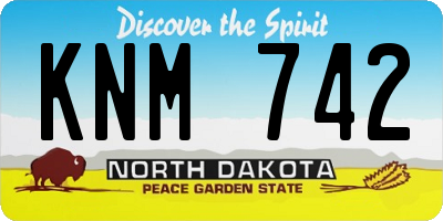 ND license plate KNM742