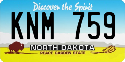ND license plate KNM759