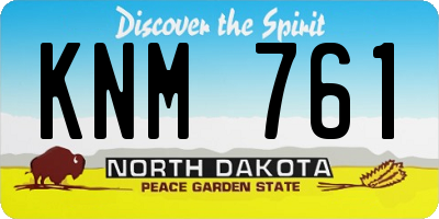 ND license plate KNM761