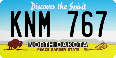 ND license plate KNM767