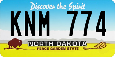 ND license plate KNM774