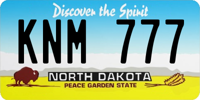 ND license plate KNM777