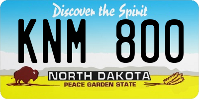 ND license plate KNM800