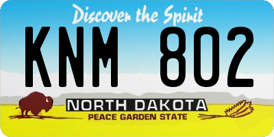 ND license plate KNM802