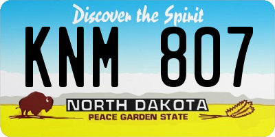 ND license plate KNM807