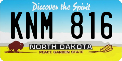 ND license plate KNM816