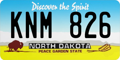 ND license plate KNM826