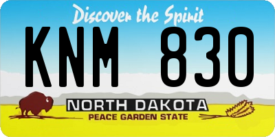 ND license plate KNM830