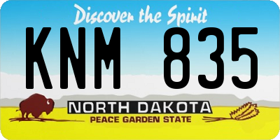 ND license plate KNM835