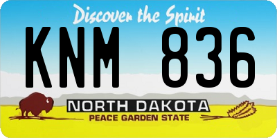 ND license plate KNM836