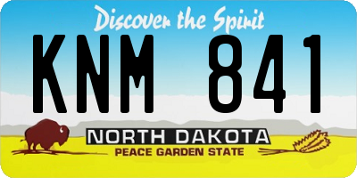 ND license plate KNM841