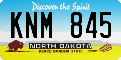 ND license plate KNM845