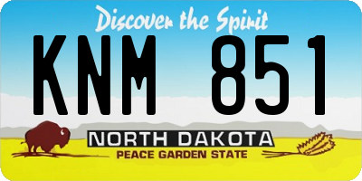 ND license plate KNM851
