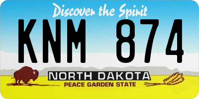 ND license plate KNM874