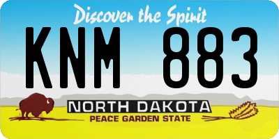 ND license plate KNM883