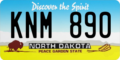 ND license plate KNM890