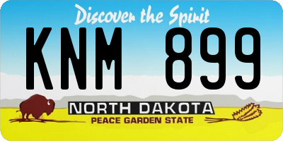 ND license plate KNM899