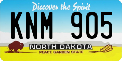 ND license plate KNM905