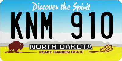 ND license plate KNM910