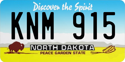 ND license plate KNM915