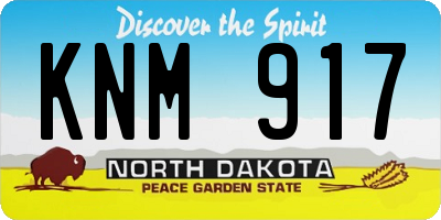 ND license plate KNM917