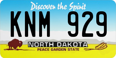 ND license plate KNM929