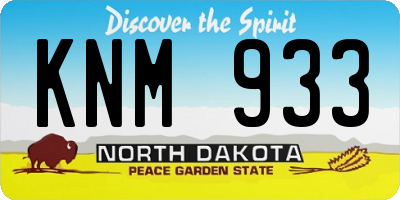 ND license plate KNM933