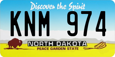 ND license plate KNM974