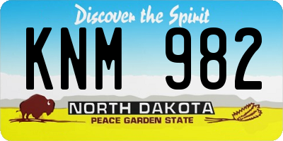 ND license plate KNM982