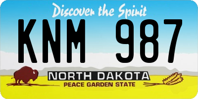 ND license plate KNM987