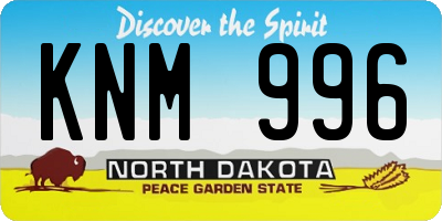 ND license plate KNM996