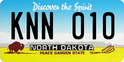 ND license plate KNN010
