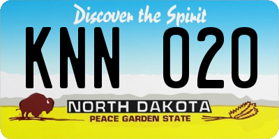 ND license plate KNN020