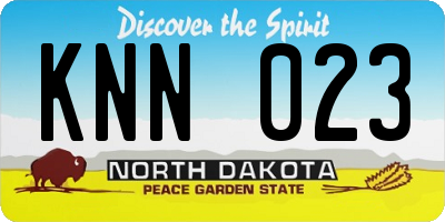 ND license plate KNN023