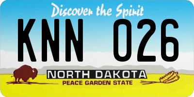 ND license plate KNN026