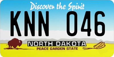ND license plate KNN046
