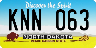 ND license plate KNN063