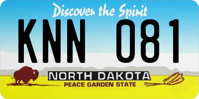 ND license plate KNN081
