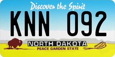 ND license plate KNN092