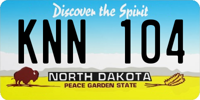 ND license plate KNN104
