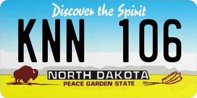 ND license plate KNN106