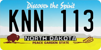ND license plate KNN113